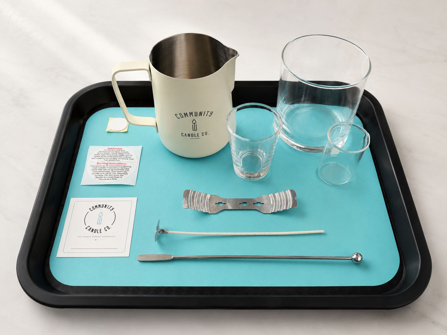 Community Candle class kit flatlay