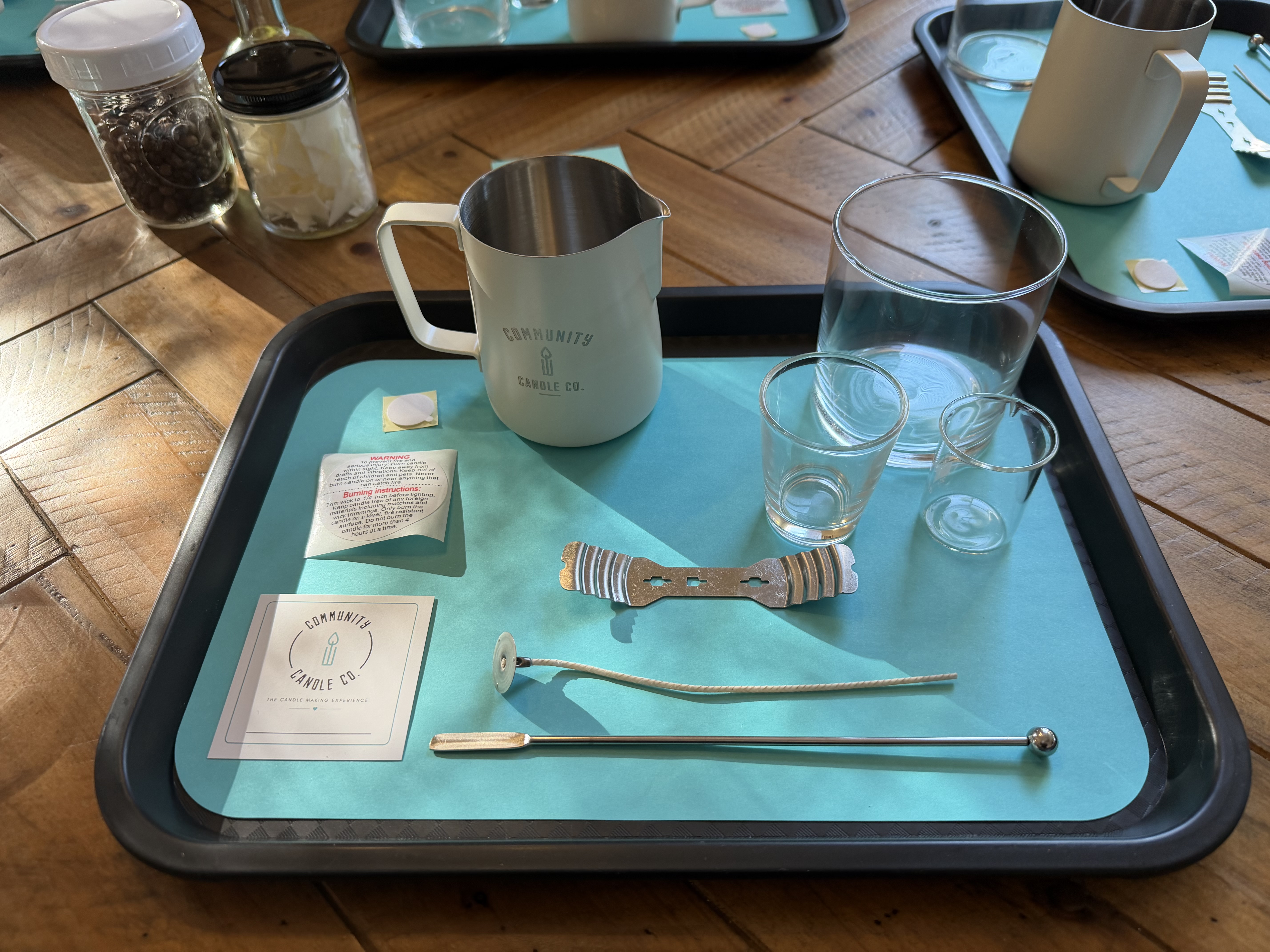 Community Candle Co. tools set for a candle-making experience